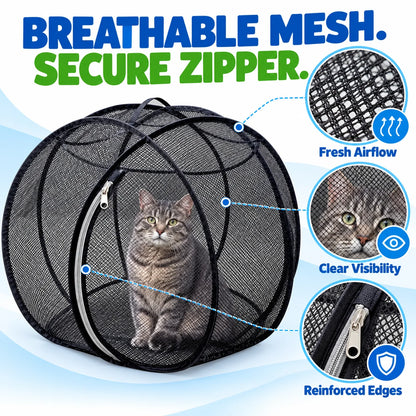 🐱 Freshair Cat Haven™ – Pop-up Mesh Playpen🌿