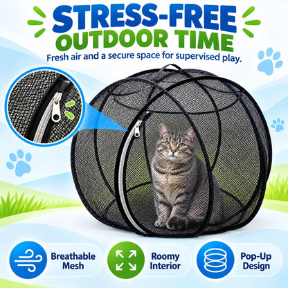 🐱 Freshair Cat Haven™ – Pop-up Mesh Playpen🌿