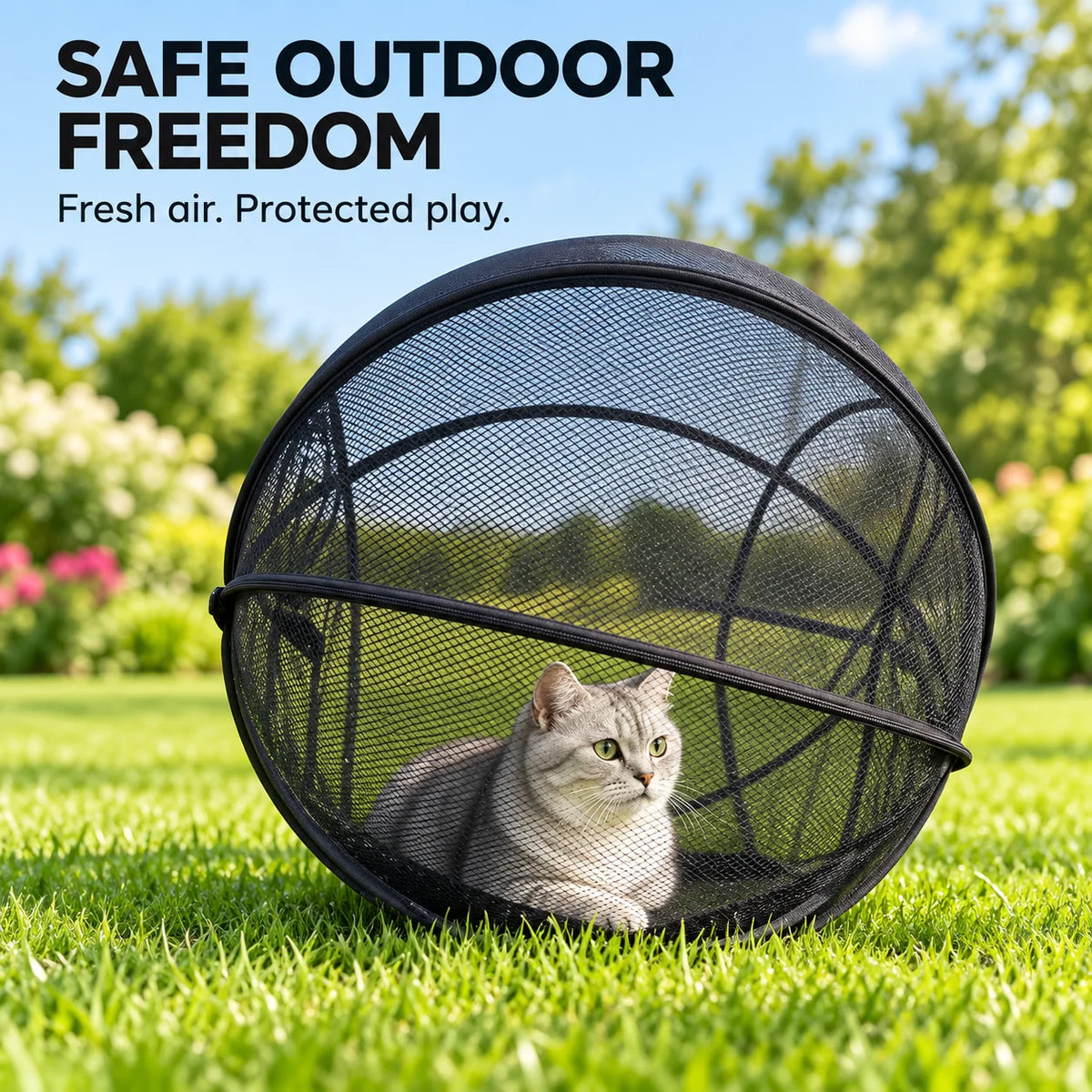 🐱 Freshair Cat Haven™ – Pop-up Mesh Playpen🌿