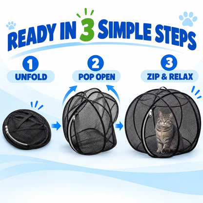 🐱 Freshair Cat Haven™ – Pop-up Mesh Playpen🌿