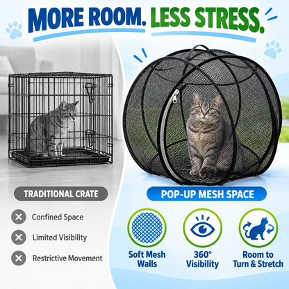 🐱 Freshair Cat Haven™ – Pop-up Mesh Playpen🌿