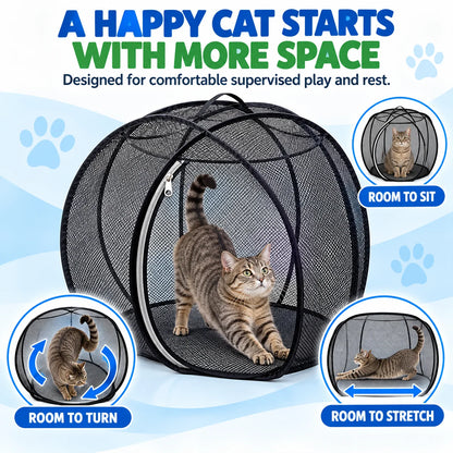🐱 Freshair Cat Haven™ – Pop-up Mesh Playpen🌿