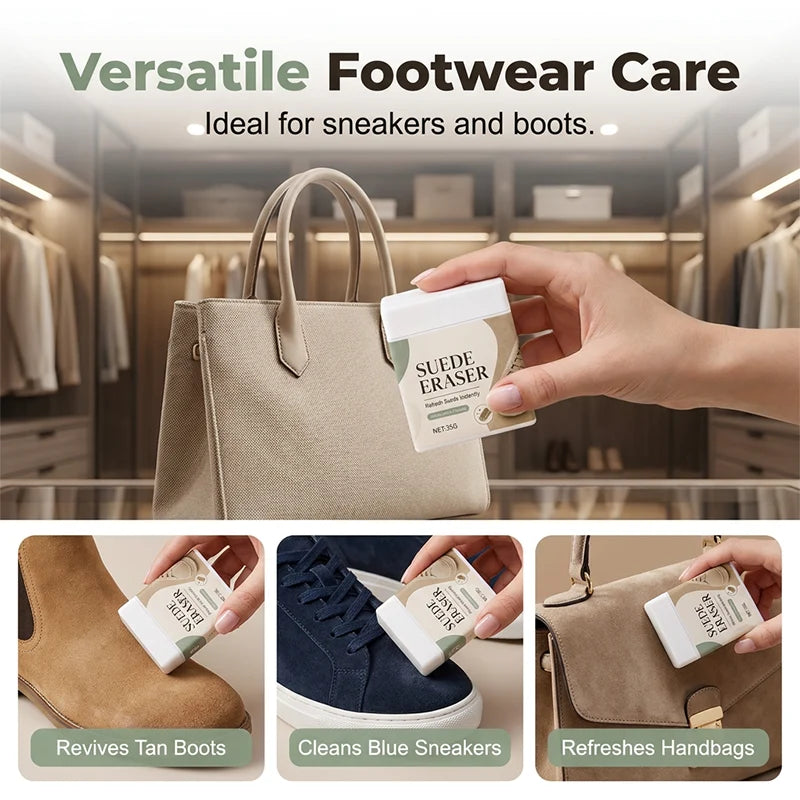 👟✨Suede Eraser Cleaner – waterless, removes scuffs & dirt from suede, nubuck, shoes & bags. Quick & easy! 🧽✅