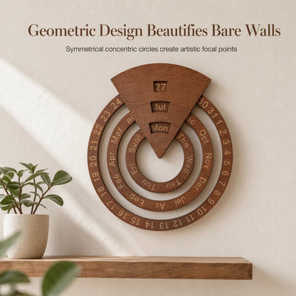 ⏰Circular Wooden Rotating Perpetual Calendar Wall Hanging Decoration
