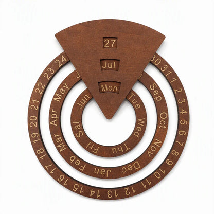 ⏰Circular Wooden Rotating Perpetual Calendar Wall Hanging Decoration