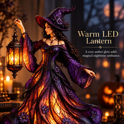🧙‍♀️ Gotische Halloween-Hexenfigur mit LED-Laterne🎁