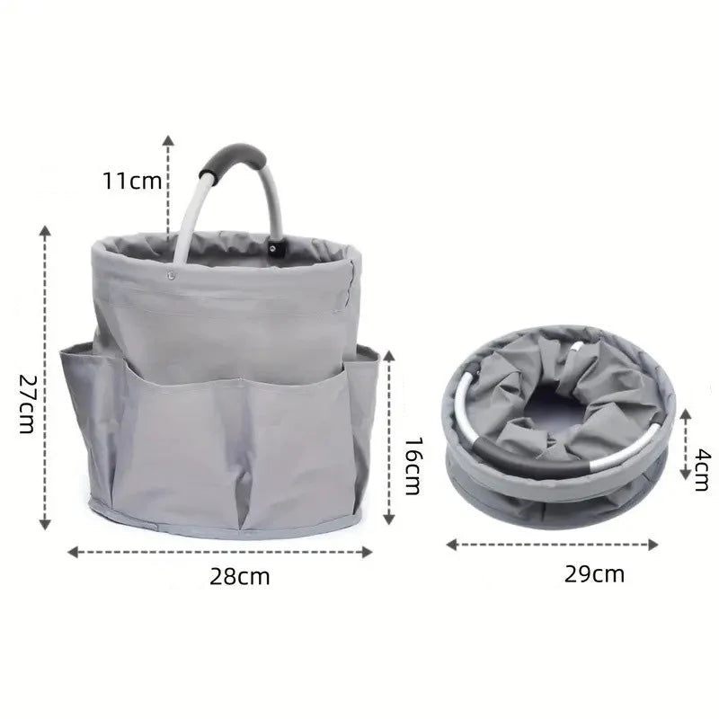 🌳 Foldable Storage Basket with Pockets – Premium fabric, easy collapse design, 28x28cm – organise garden tools, snacks & essentials. 🌟
