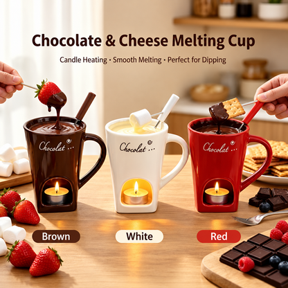Ceramic Chocolate Fondue Mug With Tealight Warmer