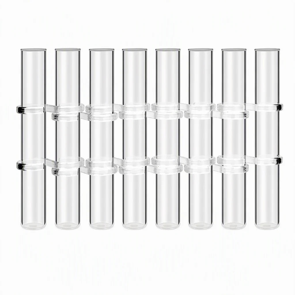 Clear Glass Test Tube Vase Set with Cleaning Brush