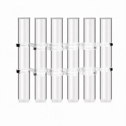 Clear Glass Test Tube Vase Set with Cleaning Brush