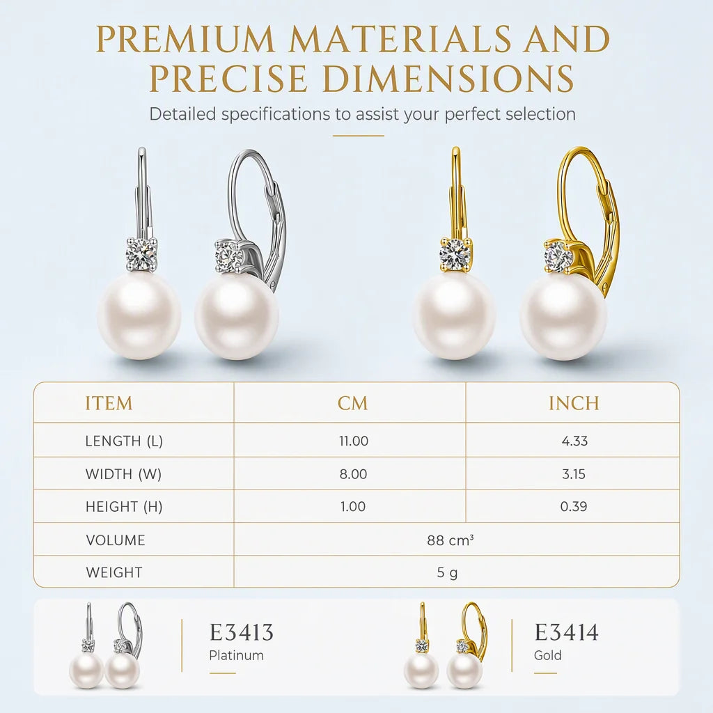 Elegant Faux Pearl and Cubic Zirconia Drop Earrings🤍👂