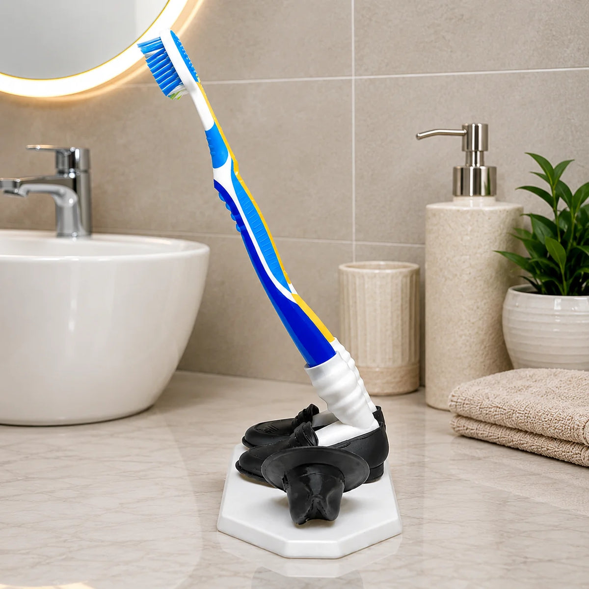 Anti-gravity 45° Lean Toothbrush Holder