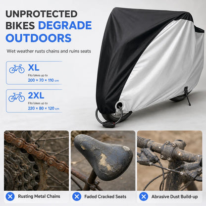 ⏰waterproof And Dustproof 190t Bicycle Cover For Outdoor Bike Protection🚴
