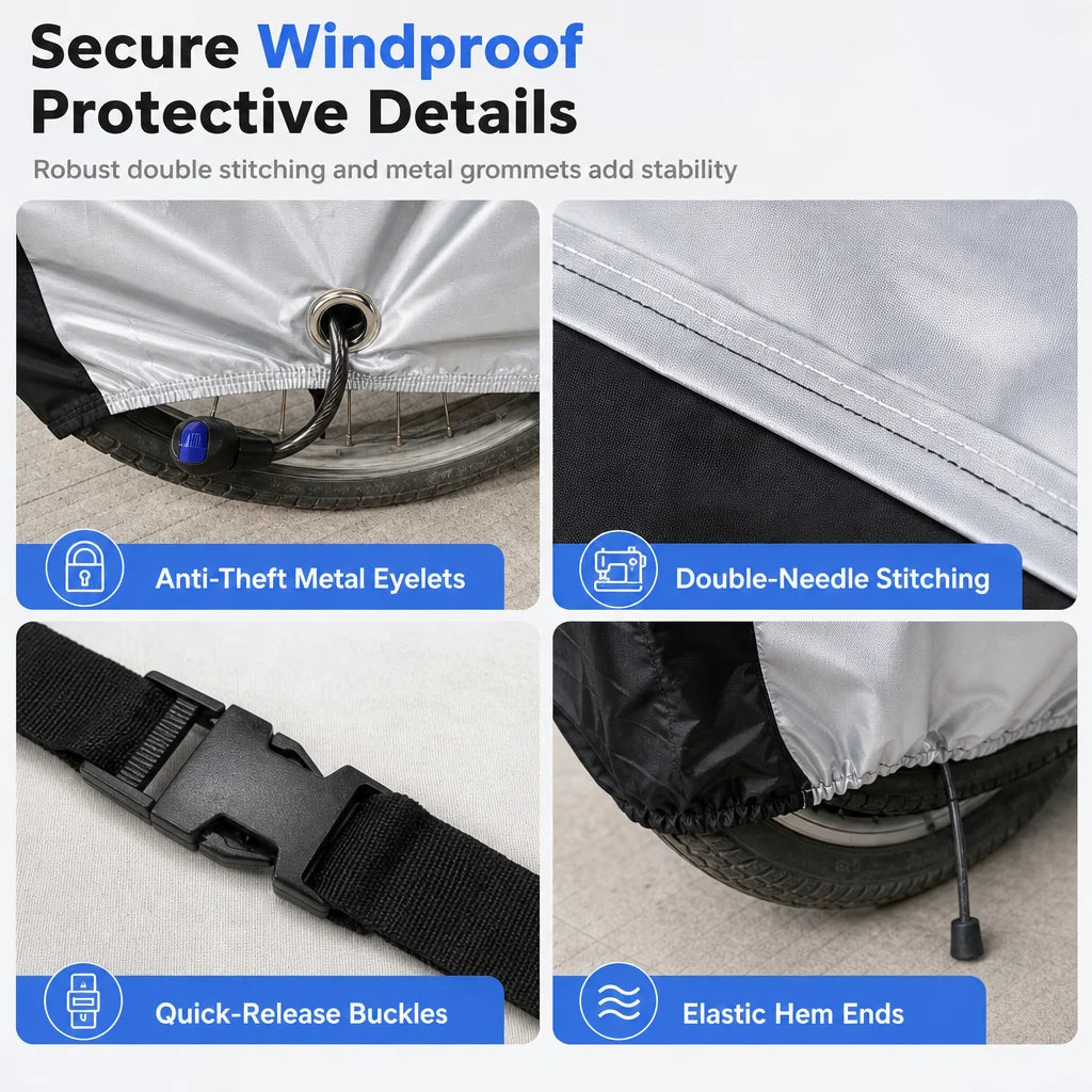 ⏰waterproof And Dustproof 190t Bicycle Cover For Outdoor Bike Protection🚴