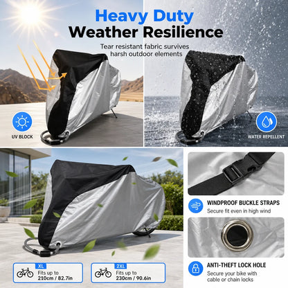 ⏰waterproof And Dustproof 190t Bicycle Cover For Outdoor Bike Protection🚴