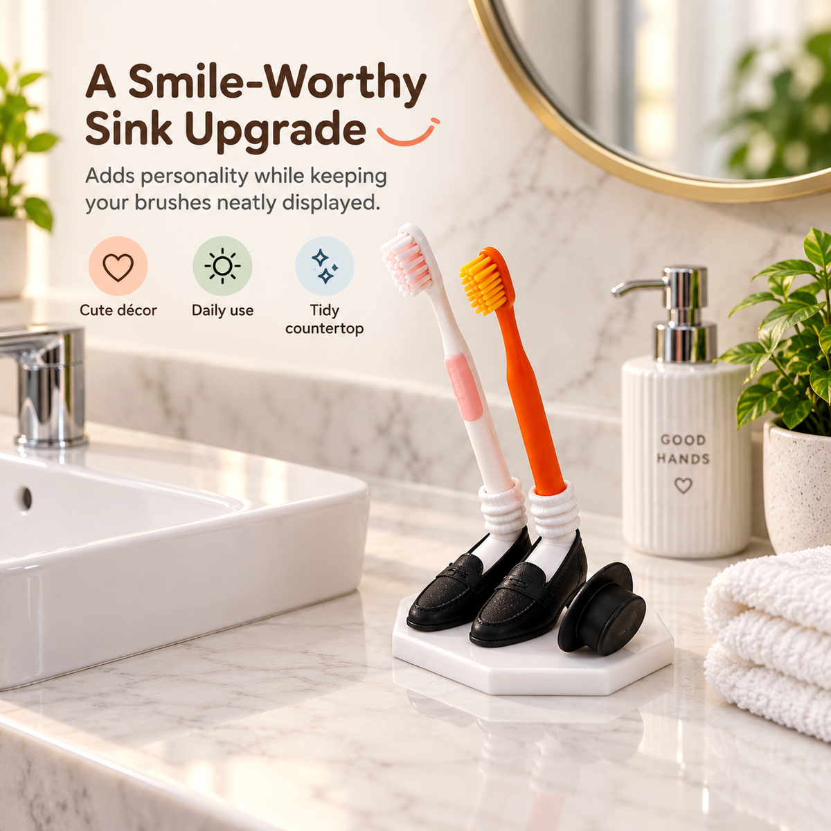 Anti-gravity 45° Lean Toothbrush Holder