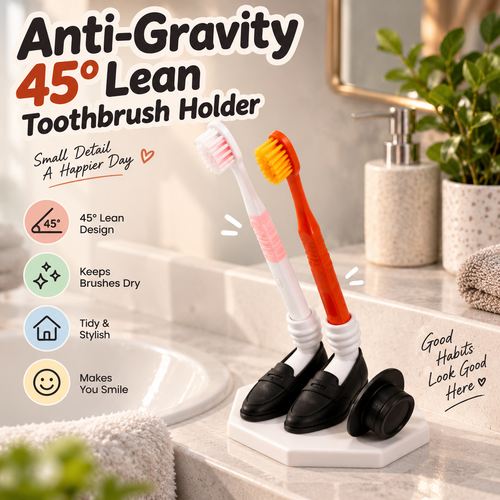 Anti-gravity 45° Lean Toothbrush Holder