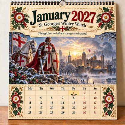 🗡️🐉 - 2027 England St George “faith, Courage & Protection” Wall Calendar