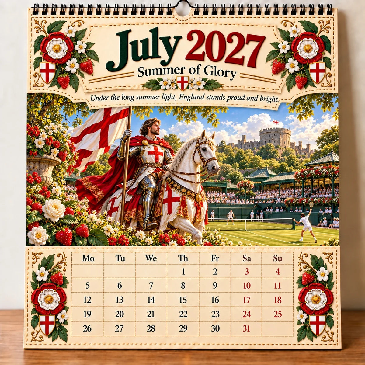 🗡️🐉 - 2027 England St George “faith, Courage & Protection” Wall Calendar