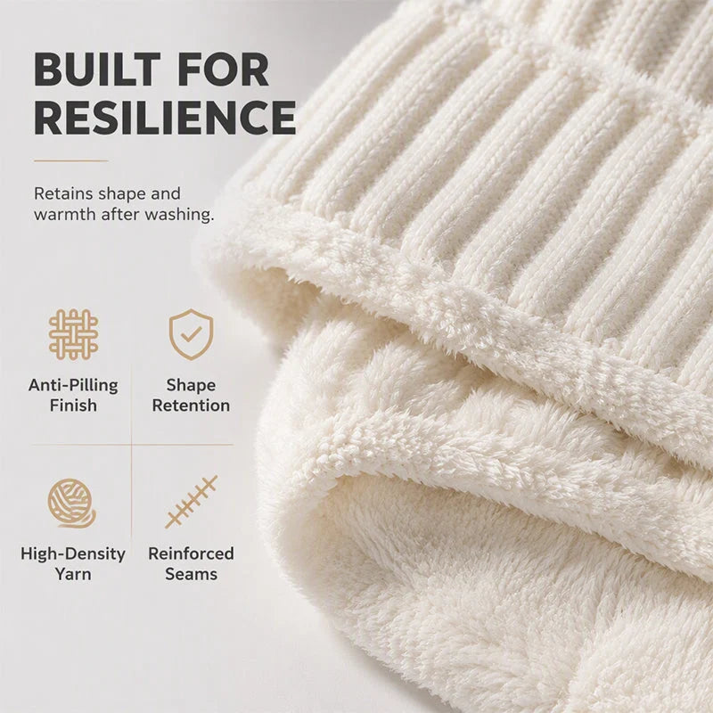 Women's 3-in-1 Winter Knit Hat – Warm Beanie, Scarf & Face Cover