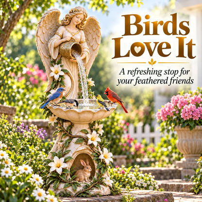✨☀️ Solar Angel Starlight Bird Waterer🪽 – Lighted Garden Birdbath & Outdoor Decor
