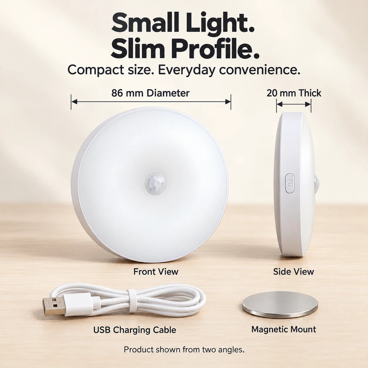 Rechargeable Motion Sensor Night Light – Magnetic Mount & 3 Light Colors