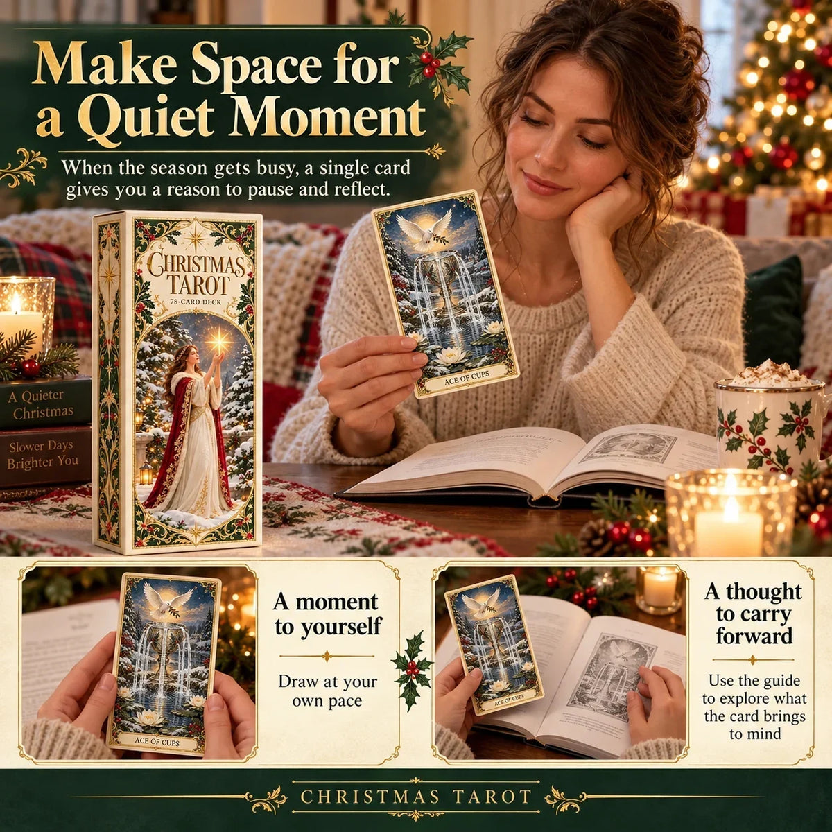 🔮 Yuletide Tarot Deck | 78 Festive Cards & A Guided 12-Day Holiday Ritual🎉