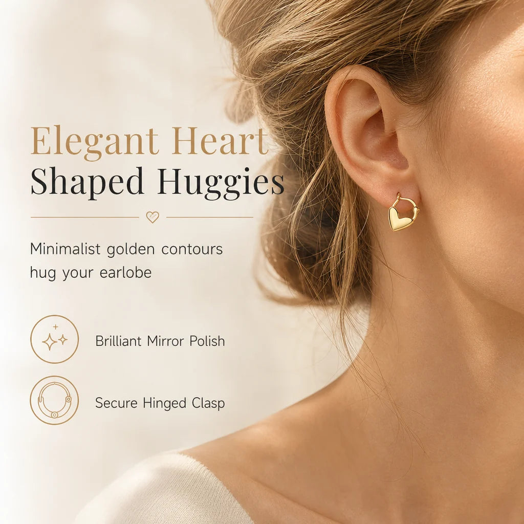 💕 ✨ Small Heart Hoop Earrings – Smooth finish & French minimalist style ✨（🔥BUY 1 GET 1 FREE🎉）