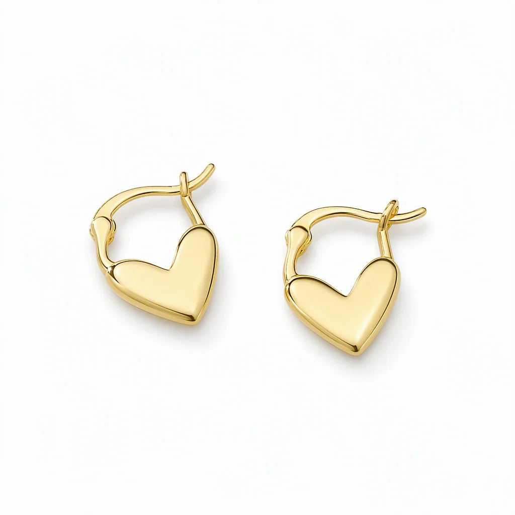 💕 ✨ Small Heart Hoop Earrings – Smooth finish & French minimalist style ✨（🔥BUY 1 GET 1 FREE🎉）