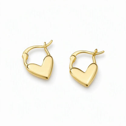 💕 ✨ Small Heart Hoop Earrings – Smooth finish & French minimalist style ✨（🔥BUY 1 GET 1 FREE🎉）