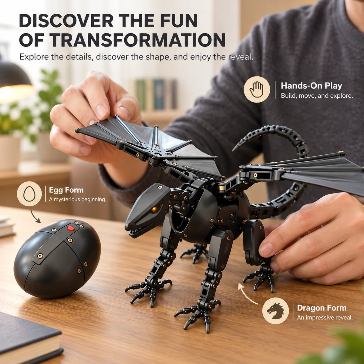 🐉  DragonMorph – Egg to Dragon Transforming Mechanical Toy