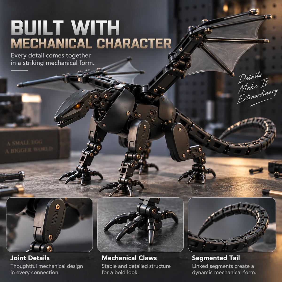 🐉  DragonMorph – Egg to Dragon Transforming Mechanical Toy