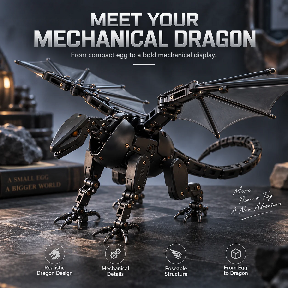 🐉  DragonMorph – Egg to Dragon Transforming Mechanical Toy