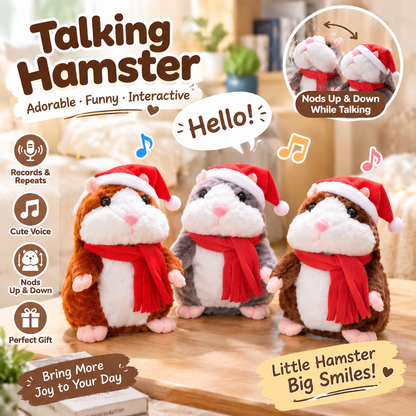 🐹✨Talking Hamster Plush – repeats whatever you say, auto head-shaking, hilarious fun for kids & adults.🎁