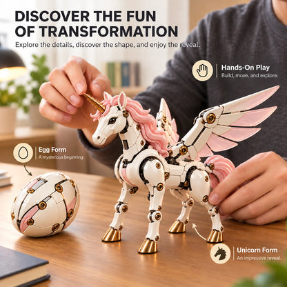 🦄 2-in-1 Transforming Mechanical Unicorn Egg – Winged Fantasy Figure🔥