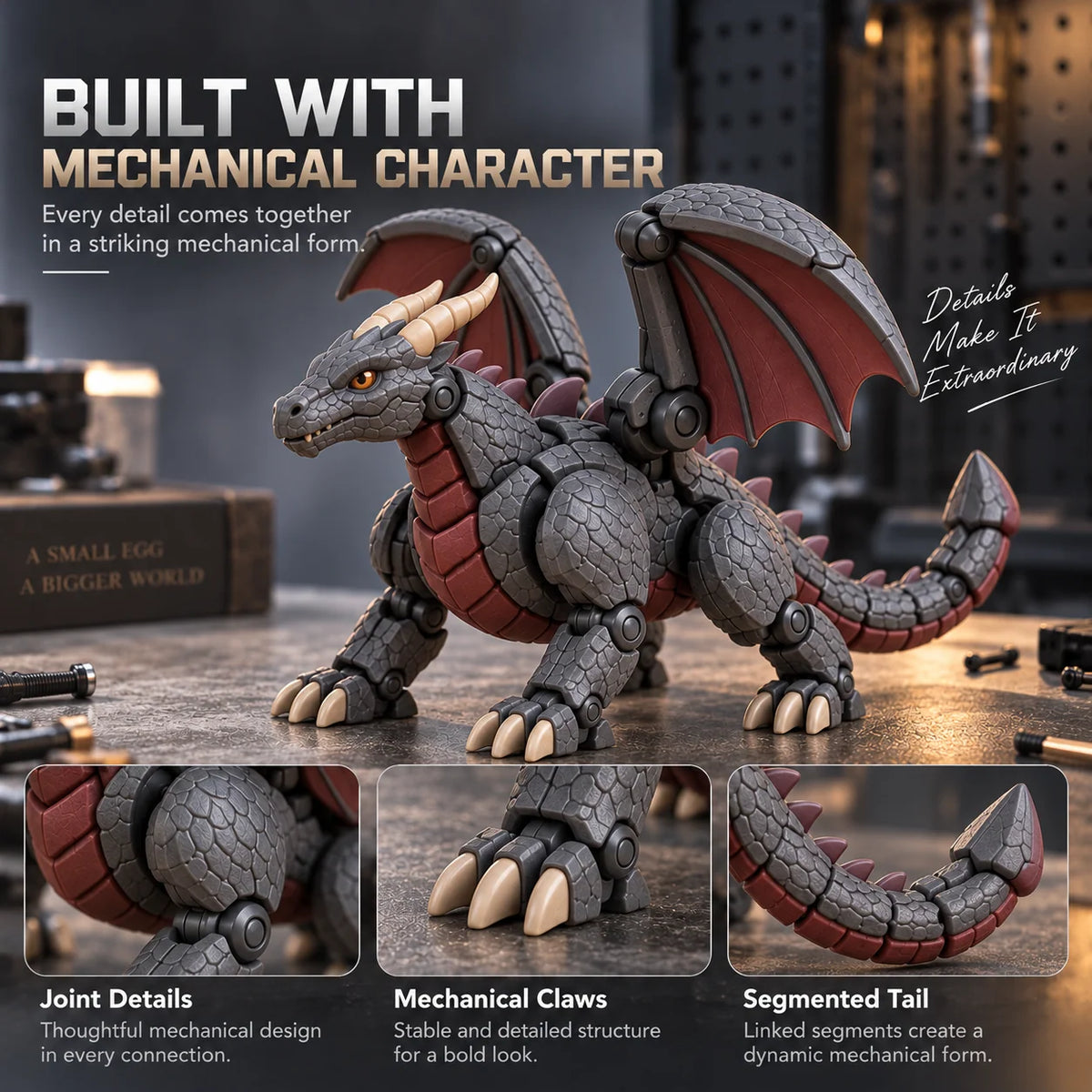 🔥🐉 Guardian Dragon Egg — Transforming Dragon Figure with Sculpted Details