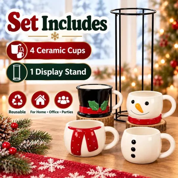 ☃️🎄 Snowman Stacking Cups — Create A Cozy Winter Moment With Every Sip!