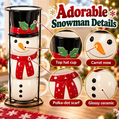 ☃️🎄 Snowman Stacking Cups — Create A Cozy Winter Moment With Every Sip!