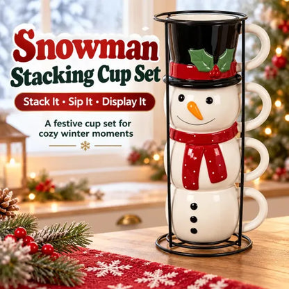☃️🎄 Snowman Stacking Cups — Create A Cozy Winter Moment With Every Sip!