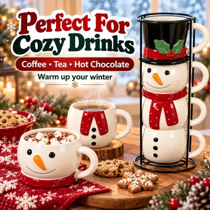 ☃️🎄 Snowman Stacking Cups — Create A Cozy Winter Moment With Every Sip!