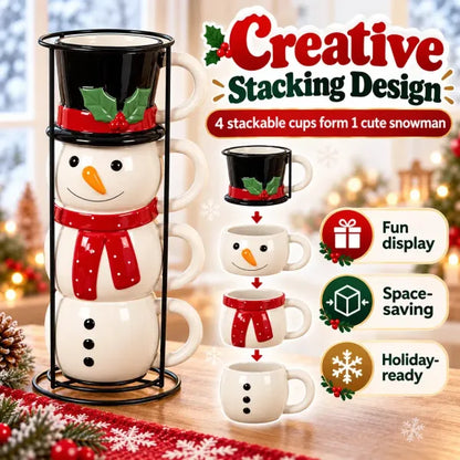 ☃️🎄 Snowman Stacking Cups — Create A Cozy Winter Moment With Every Sip!