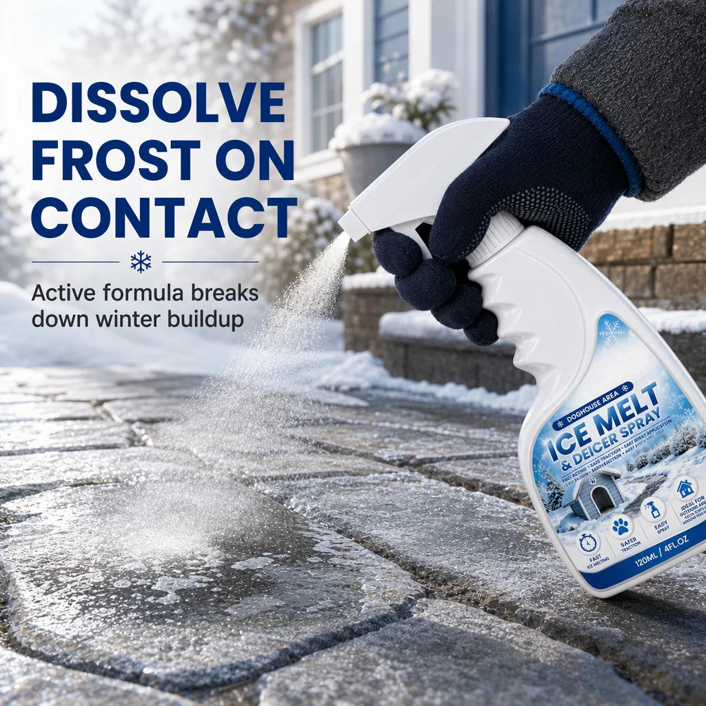 ❄️ Outdoor Ice Melting Spray – Easy Ice & Frost Removal for Steps, Patios & Walkways🍀