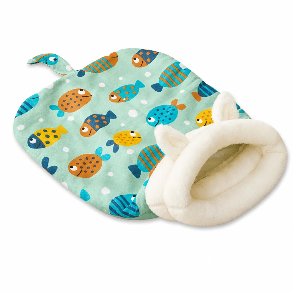 🐱🛏️semi-enclosed Hooded Pet Sleeping Bag Cave Bed | Draft-blocking, Cozy Indoor Winter Rest Spot📦
