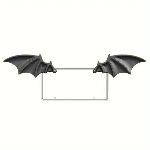 🦇🎃 Halloween Bat Wings License Plate Decor – Spooky Car Accessories