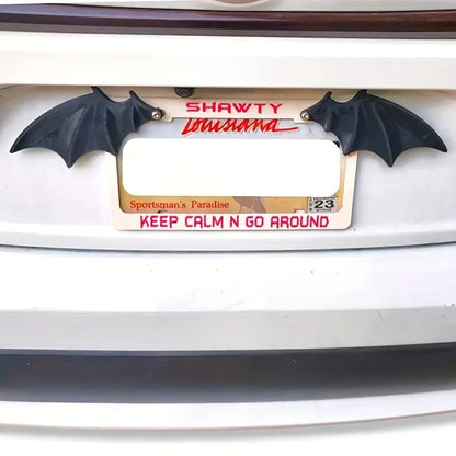 🦇🎃 Halloween Bat Wings License Plate Decor – Spooky Car Accessories