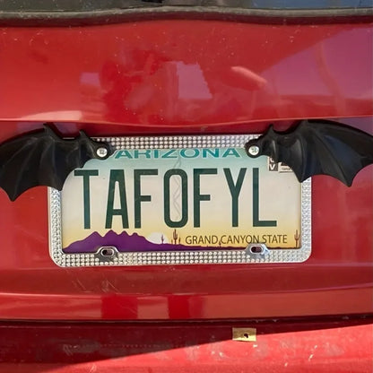 🦇🎃 Halloween Bat Wings License Plate Decor – Spooky Car Accessories