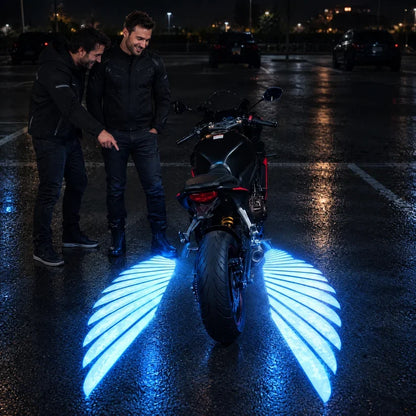 🔥🏍️ IP67 Waterproof & Dustproof Angel Wing Motorcycle LED Projector Lights (1 Pair)
