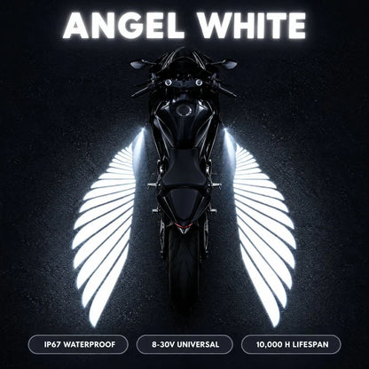 🔥🏍️ IP67 Waterproof & Dustproof Angel Wing Motorcycle LED Projector Lights (1 Pair)