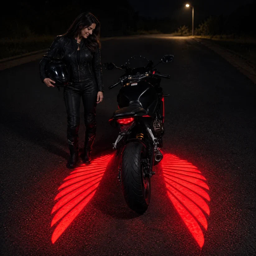 🔥🏍️ IP67 Waterproof & Dustproof Angel Wing Motorcycle LED Projector Lights (1 Pair)