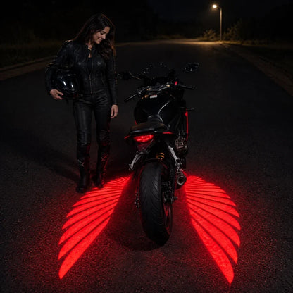 🔥🏍️ IP67 Waterproof & Dustproof Angel Wing Motorcycle LED Projector Lights (1 Pair)